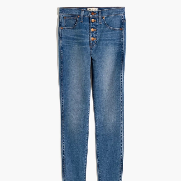 Madewell size 26 10" High-Rise Skinny Jeans in Dewitt Wash: Button-Front - Picture 2 of 5
